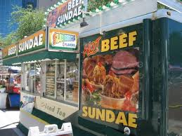 Hot beef sundae